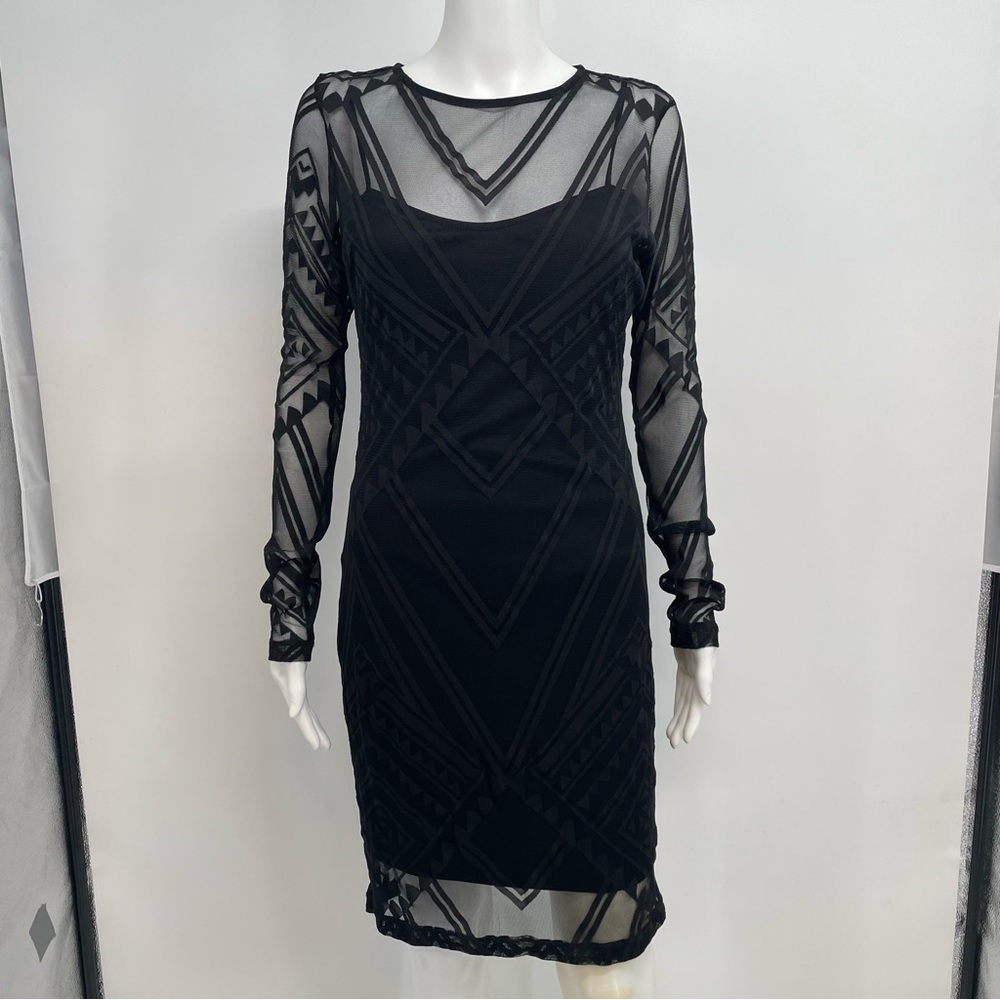 Mystic Los Angeles Dress Women’s M Black  Mesh Lined